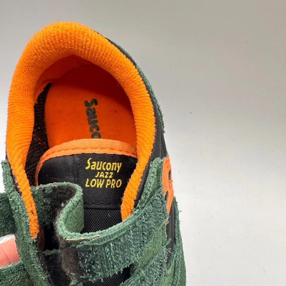 Saucony Jazz Low Pro Toddler Shoes Size 4M Green Orange Black SL265488 Sneaker